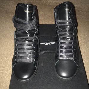 Brand New Black Hightop YSL Unisex Sneakers